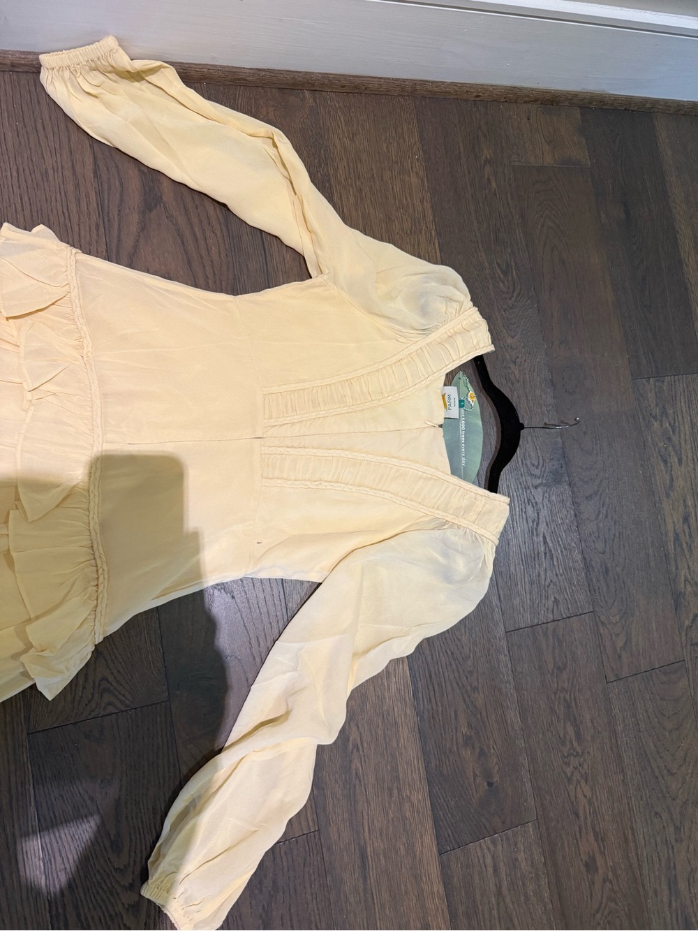 FARM Rio Pale Yellow Ruffled Button-Front Maxi Dress - Picture 9 of 9